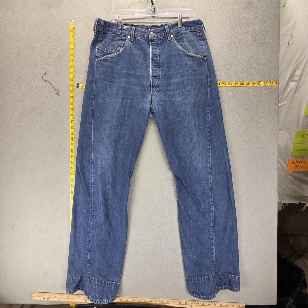 Vintage Levis Engineered Jeans Mens 36x34 Blue‎ Twisted Button Fly Medium Wash